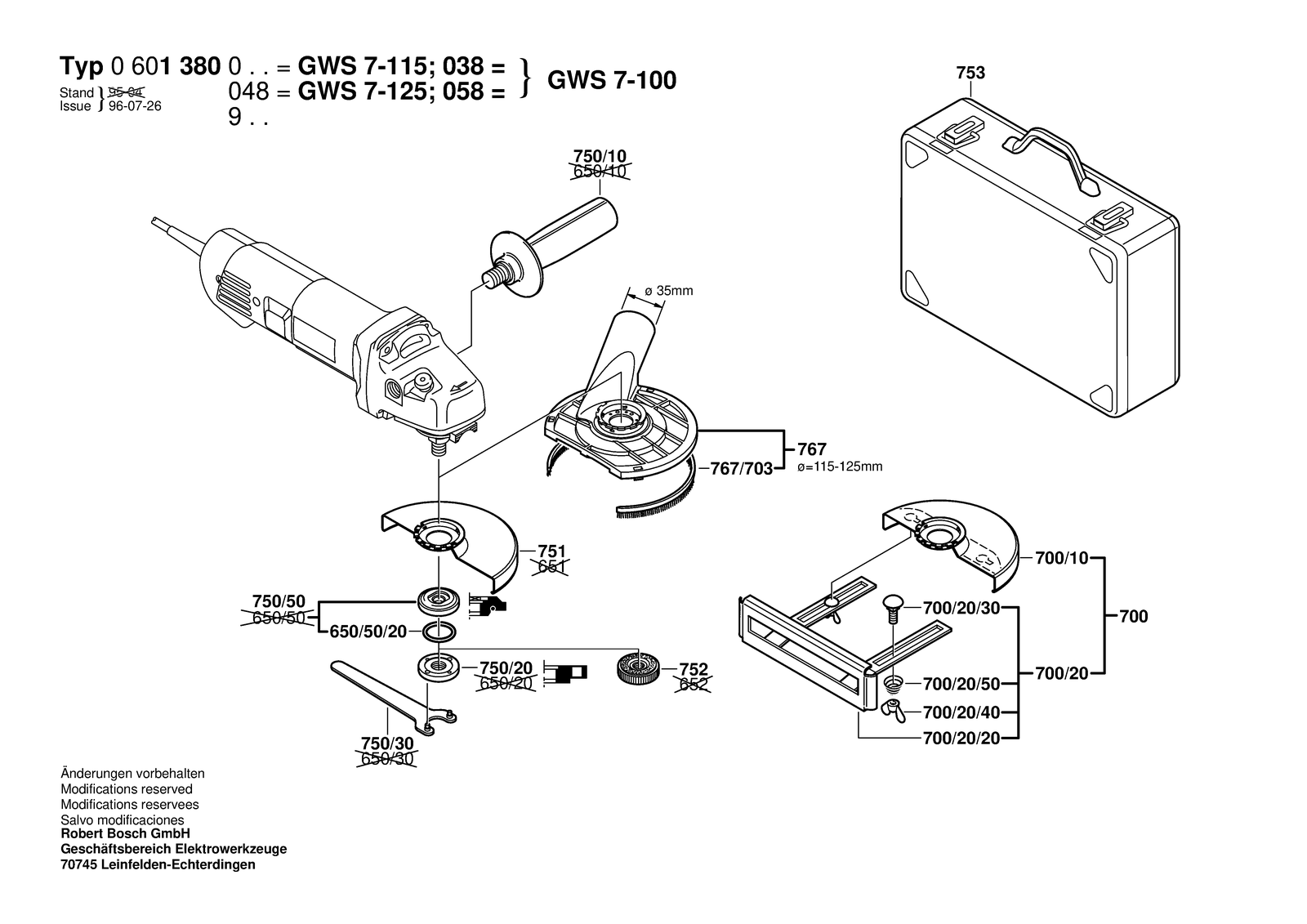 Bosch GWS 7-115 parts diagram, sheet 2