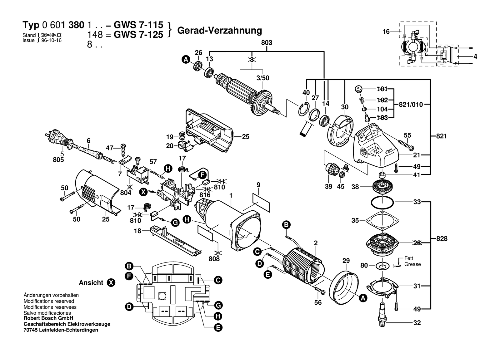 Bosch GWS 7-115 parts diagram, sheet 1