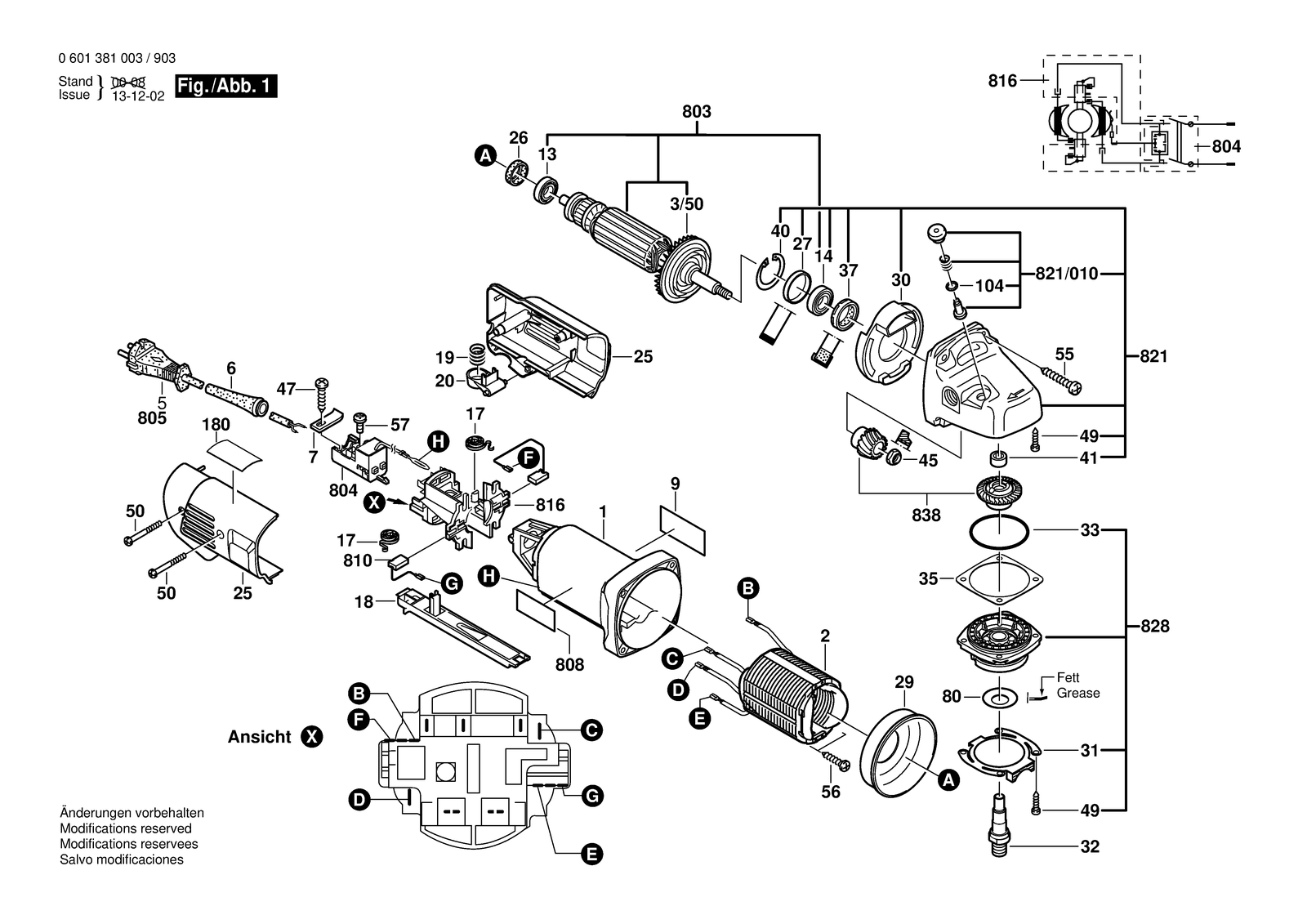 Bosch GWS 9-125 parts diagram, sheet 1