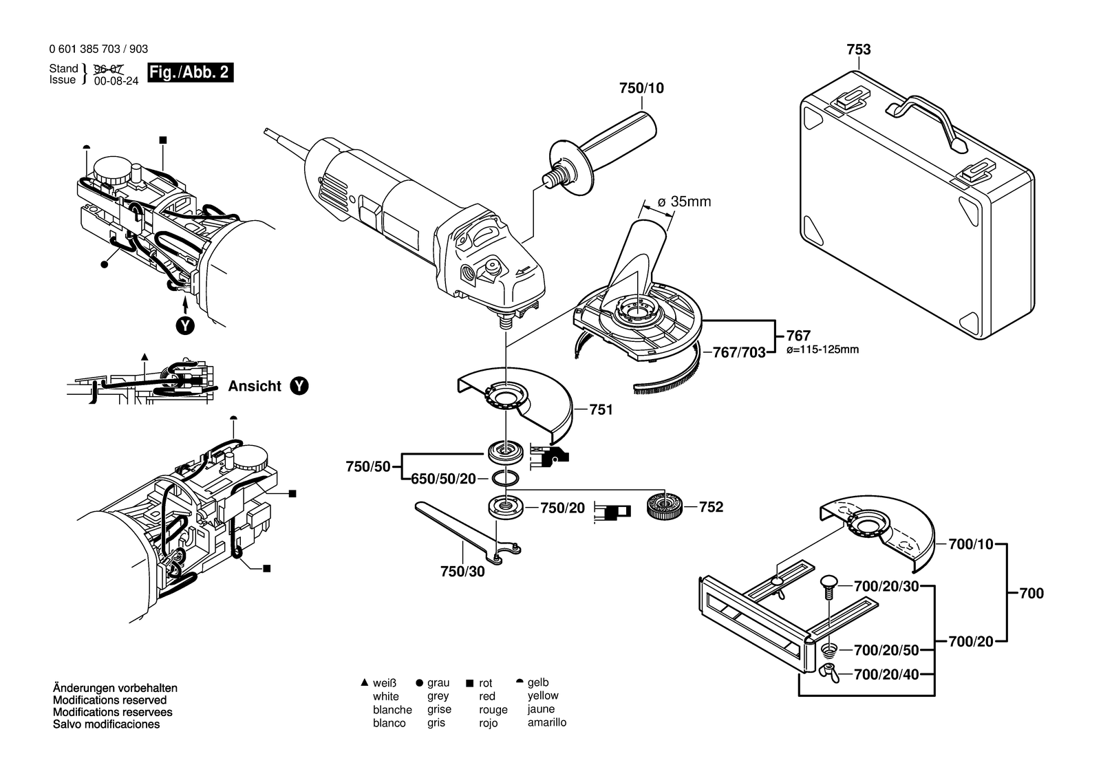 Bosch GWS 14-125 CE parts diagram, sheet 2