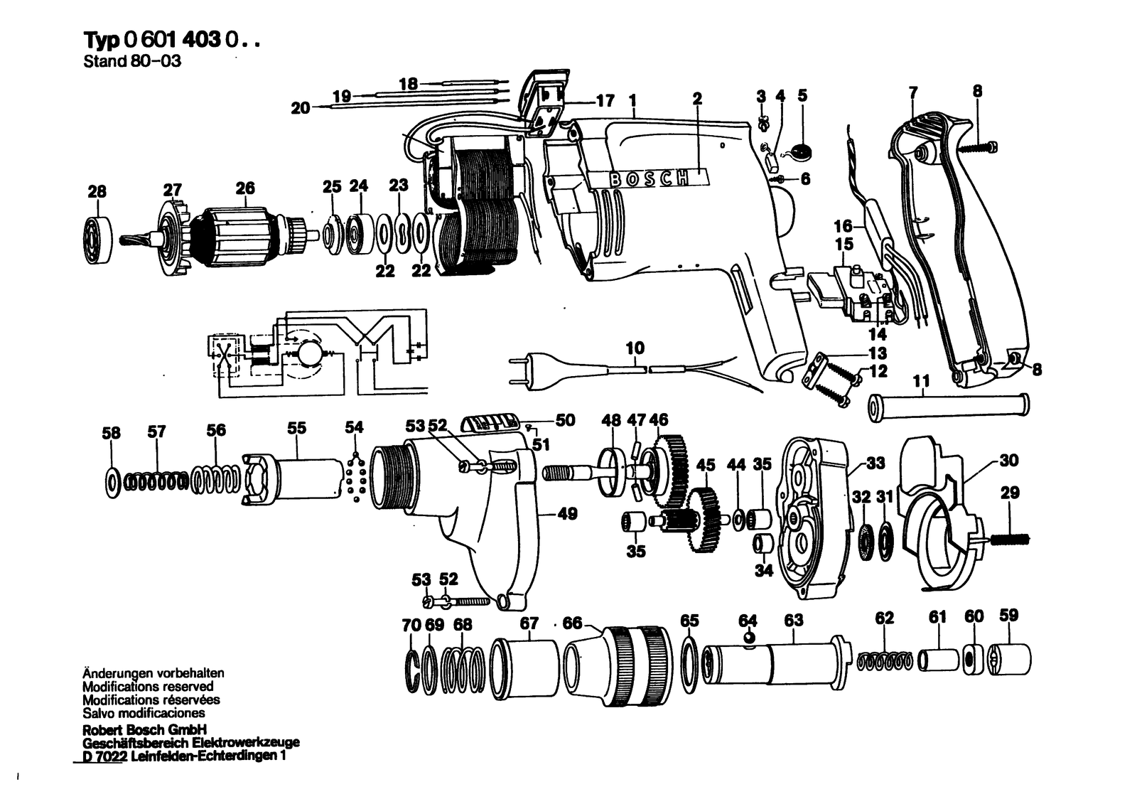 Bosch 0601403001 parts diagram, sheet 1