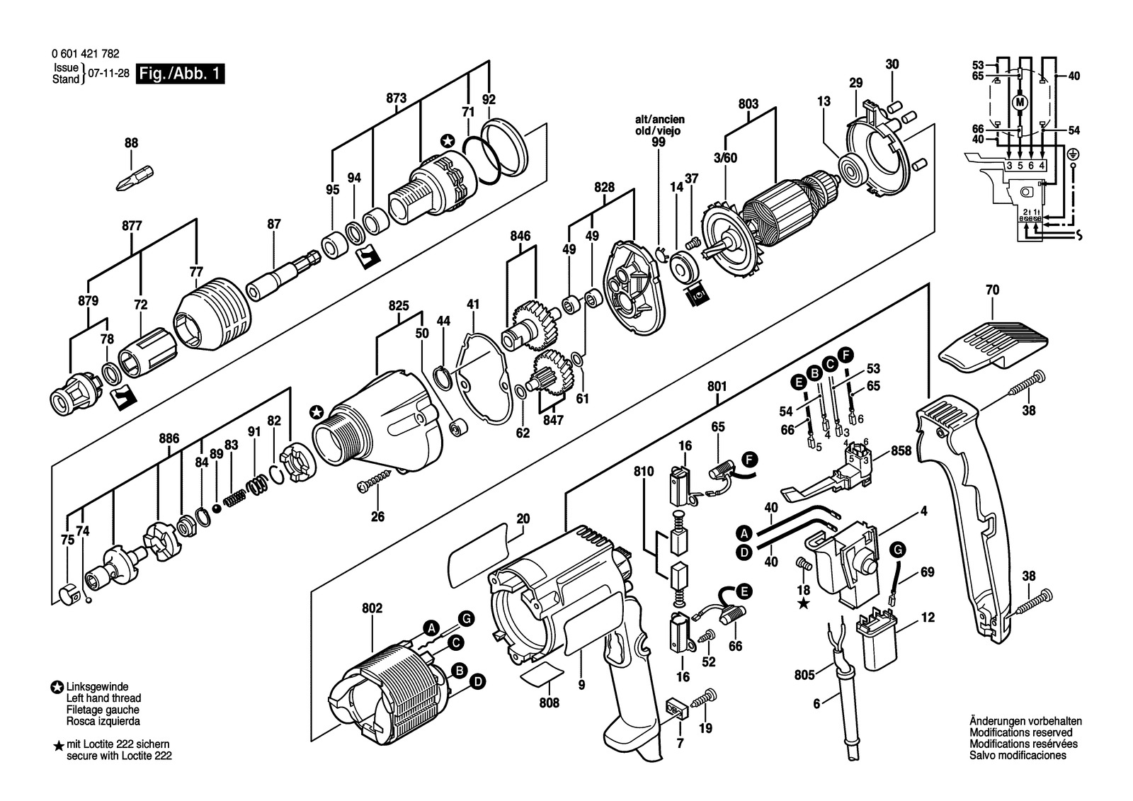 Bosch BSD-HD parts diagram, sheet 1