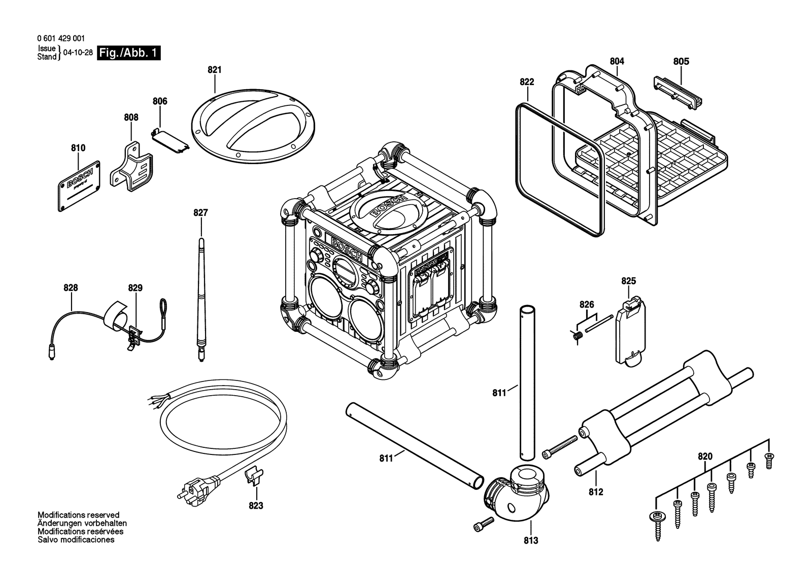 Bosch GML 24 V-CD parts diagram, sheet 1