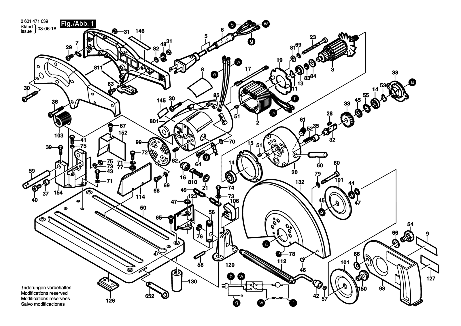 Bosch 3814 parts diagram, sheet 1