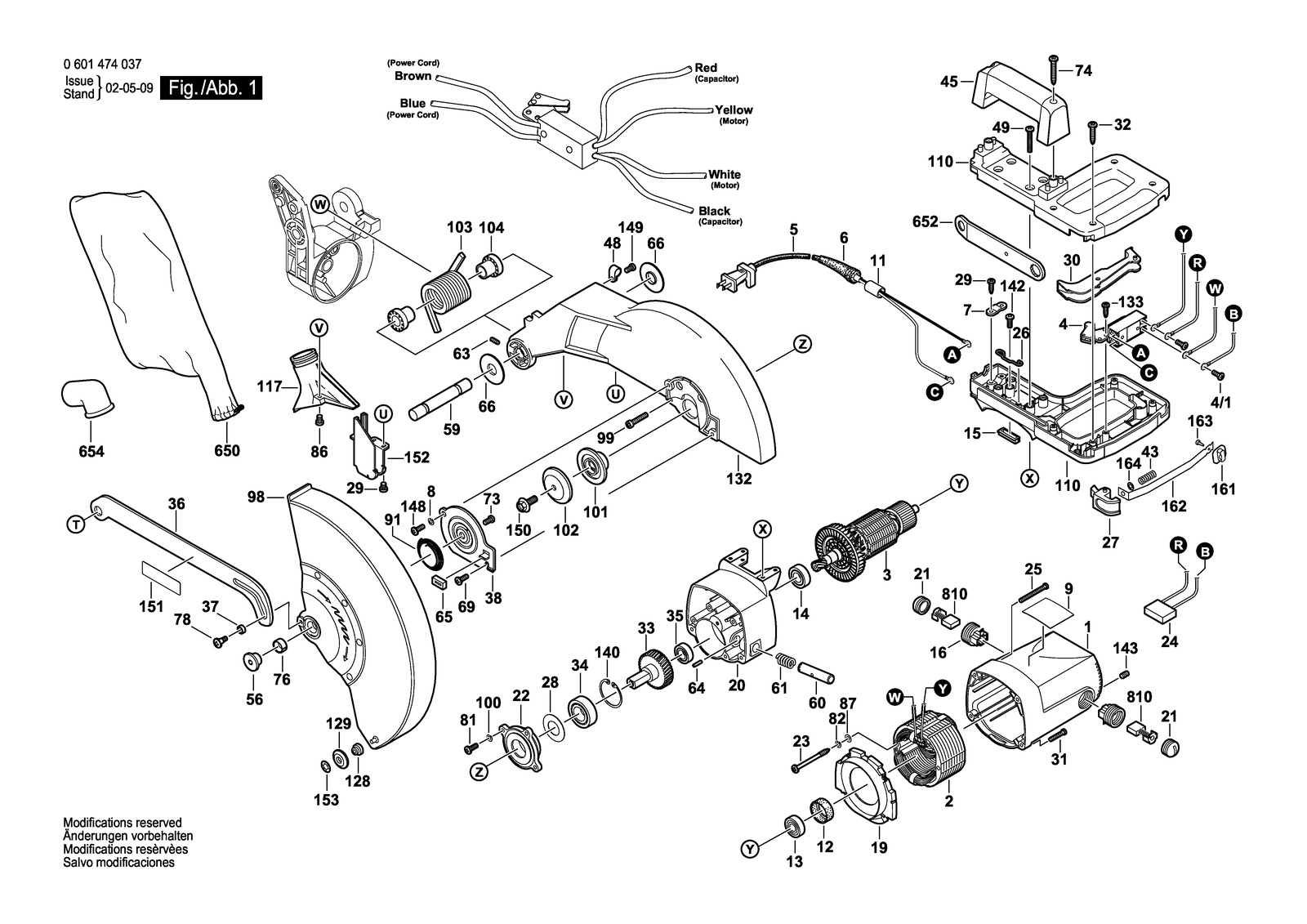 Bosch GCM 12 parts diagram, sheet 1