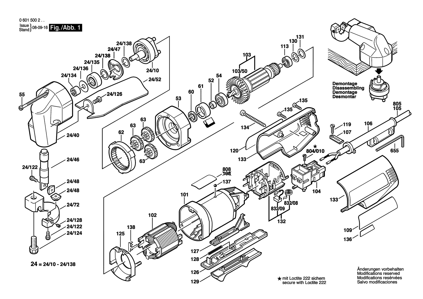 Bosch GSC 16 parts diagram, sheet 1