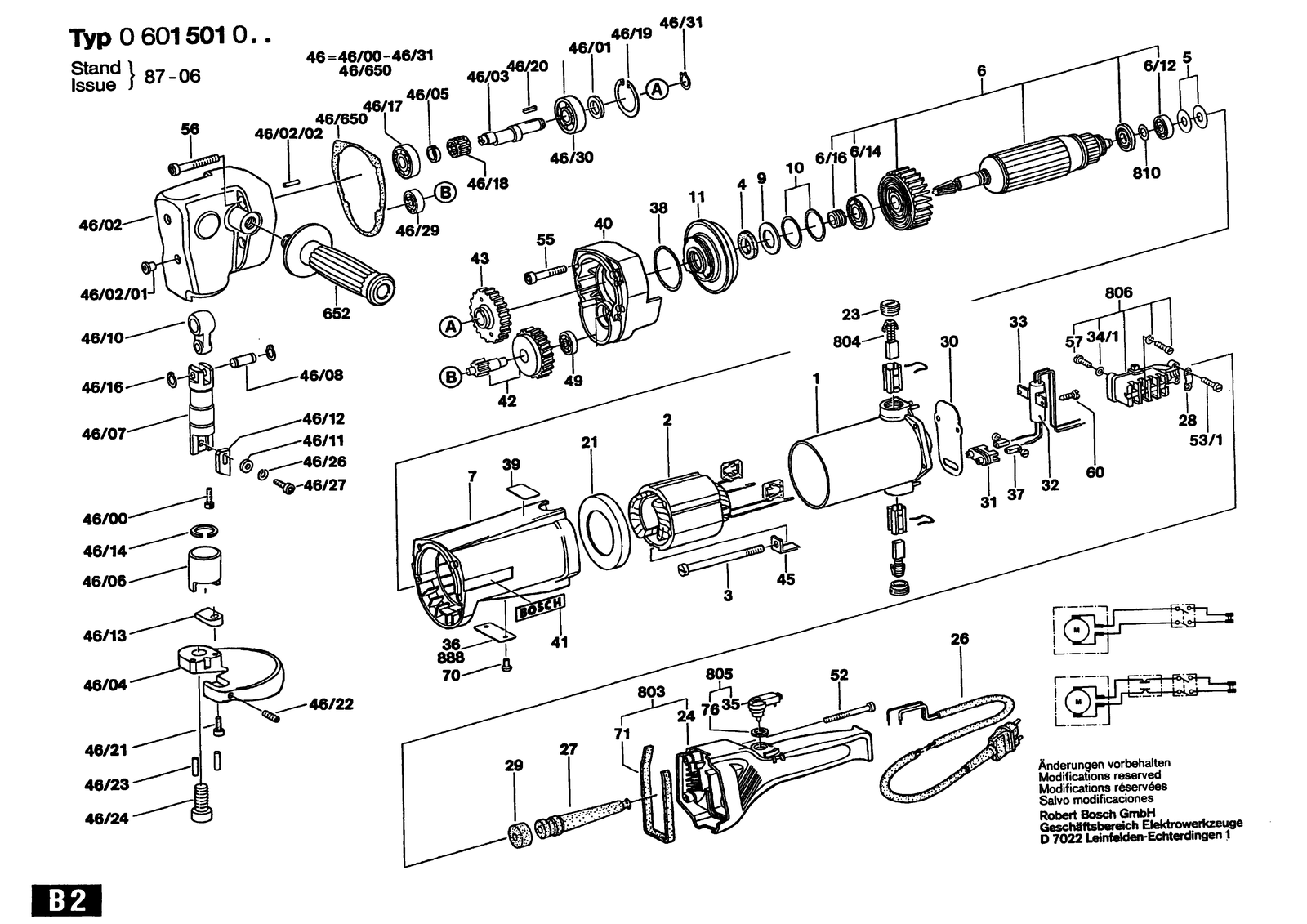 Bosch 0601501001 parts diagram, sheet 1