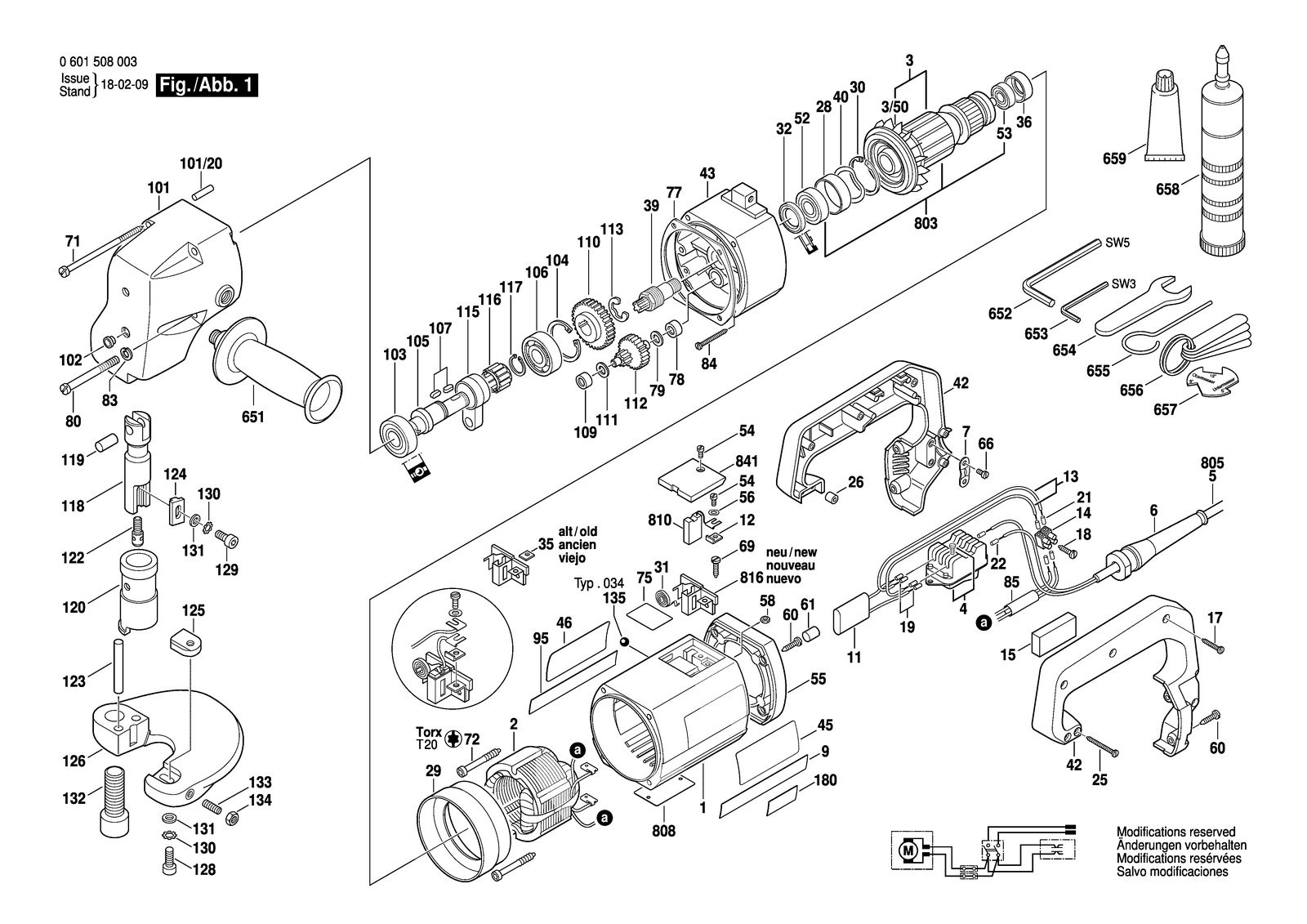 Bosch 1508 parts diagram, sheet 1