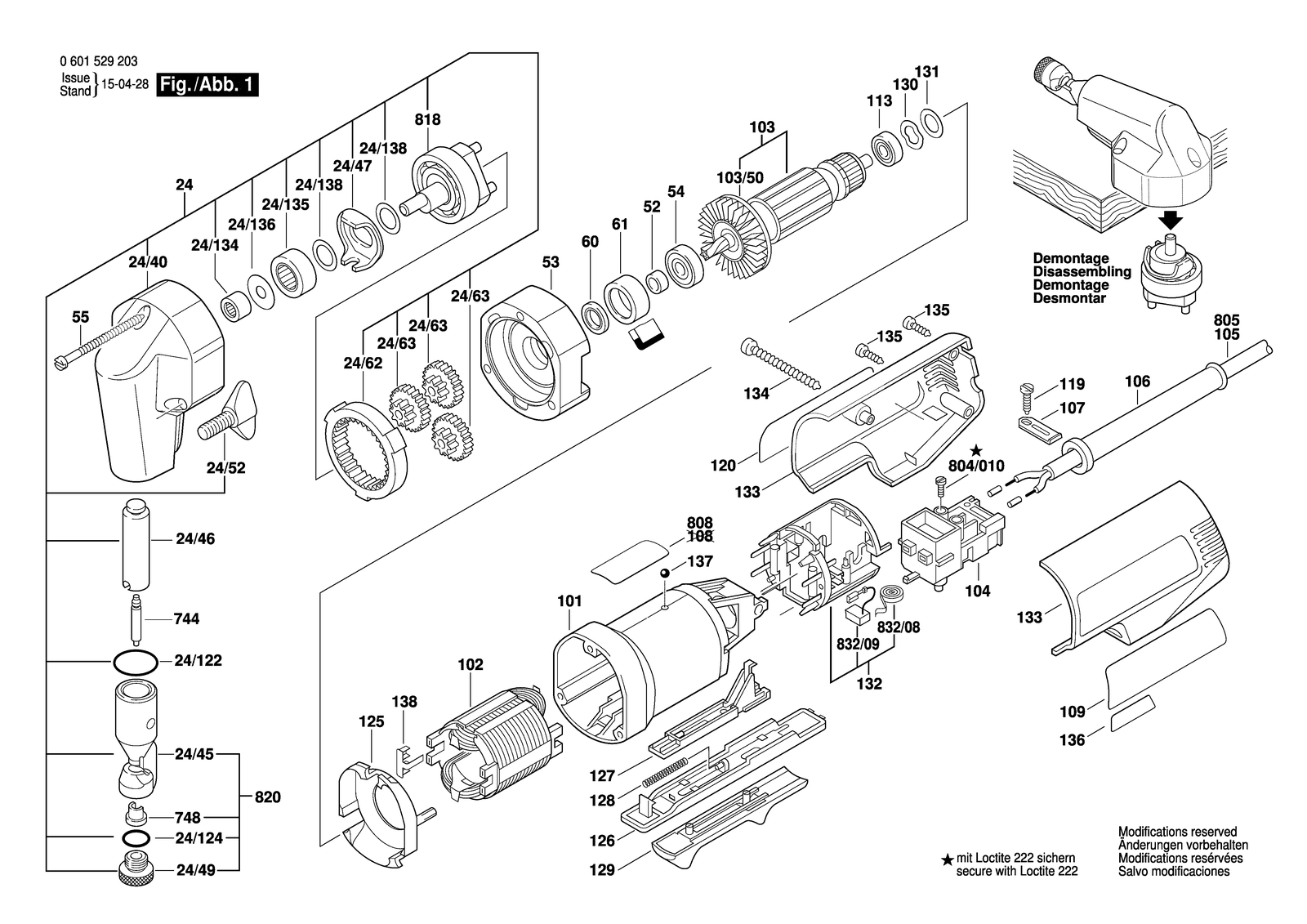Bosch GNA 16 parts diagram, sheet 1
