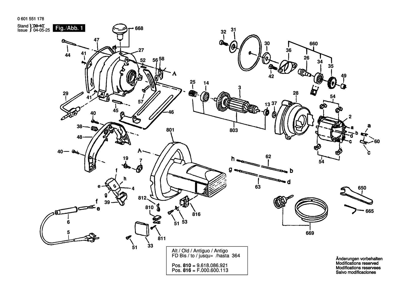 Bosch GDC 34 parts diagram, sheet 1