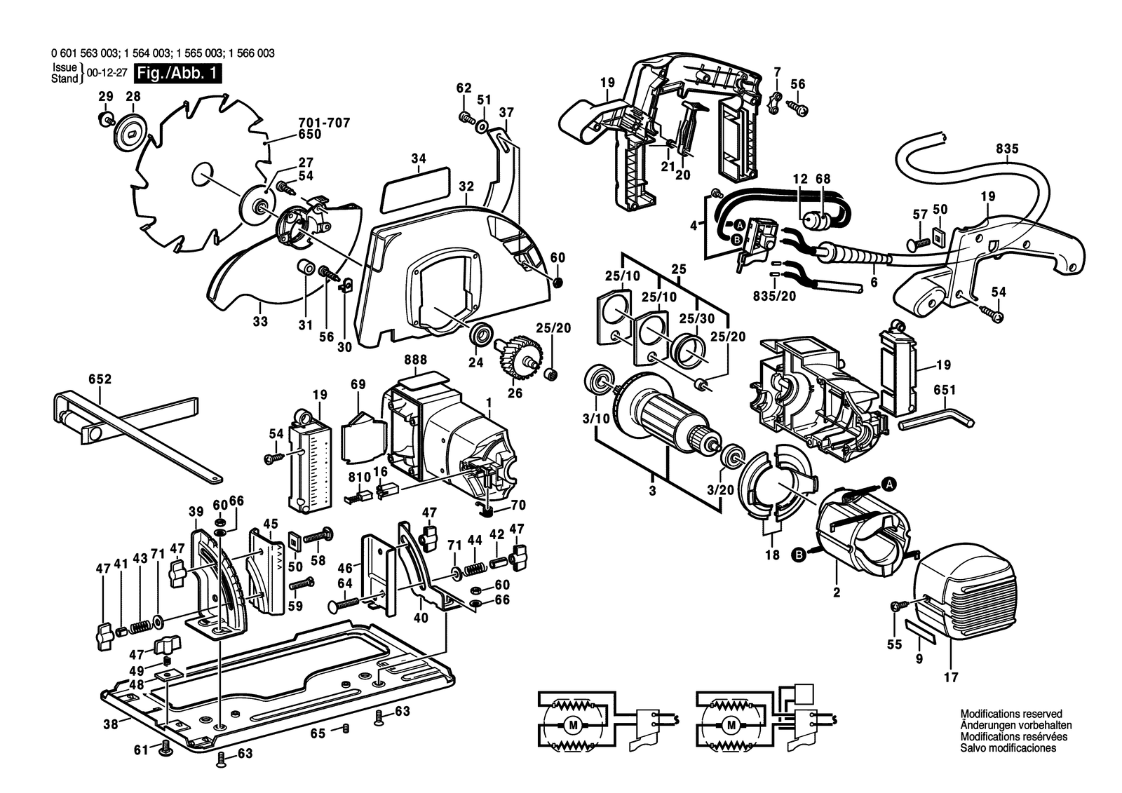 Bosch 1565 parts diagram, sheet 1