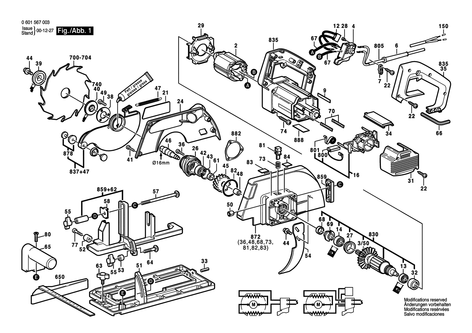 Bosch GKS 55 parts diagram, sheet 1