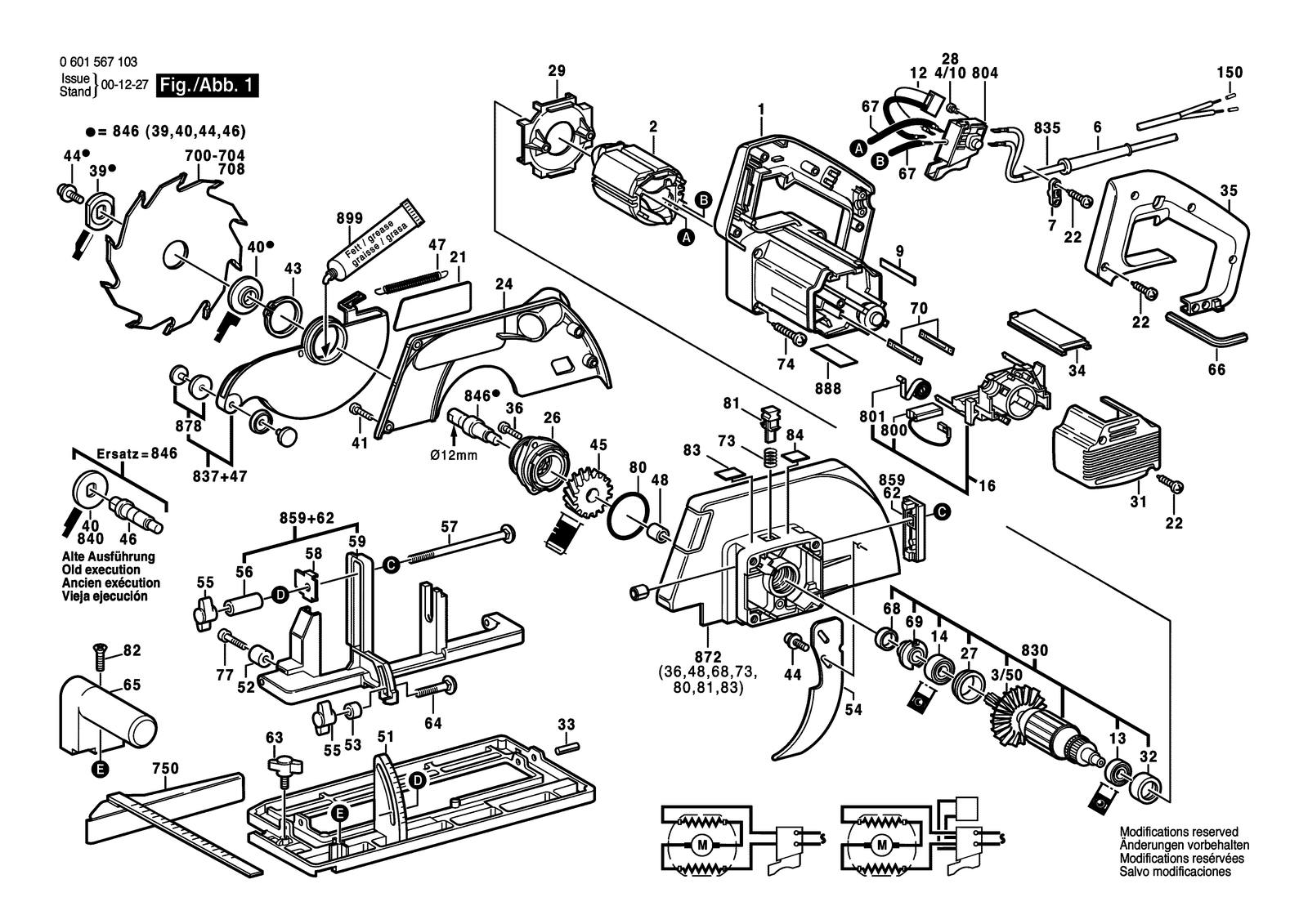 Bosch GKS 55 parts diagram, sheet 1