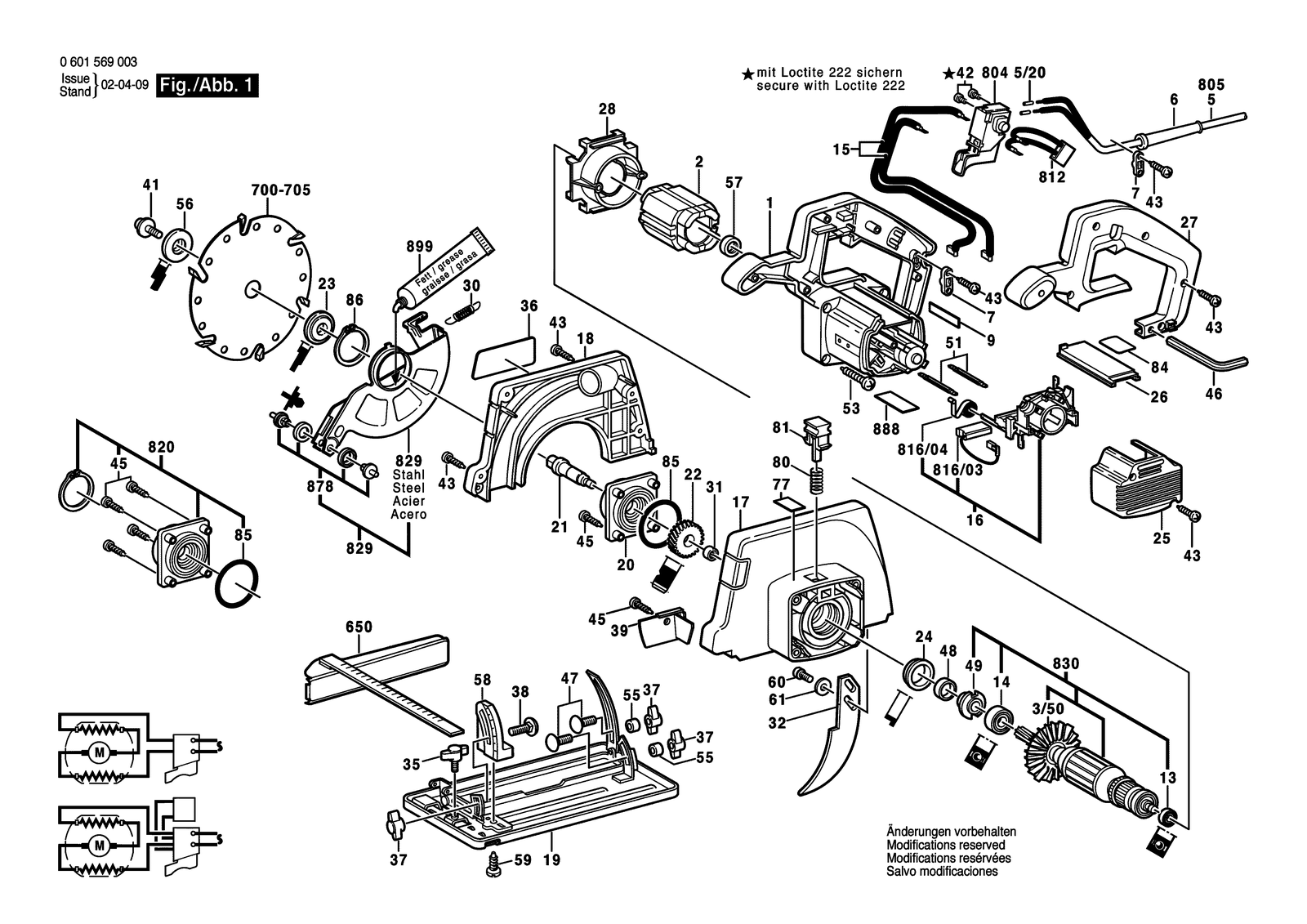 Bosch GKS 54 parts diagram, sheet 1