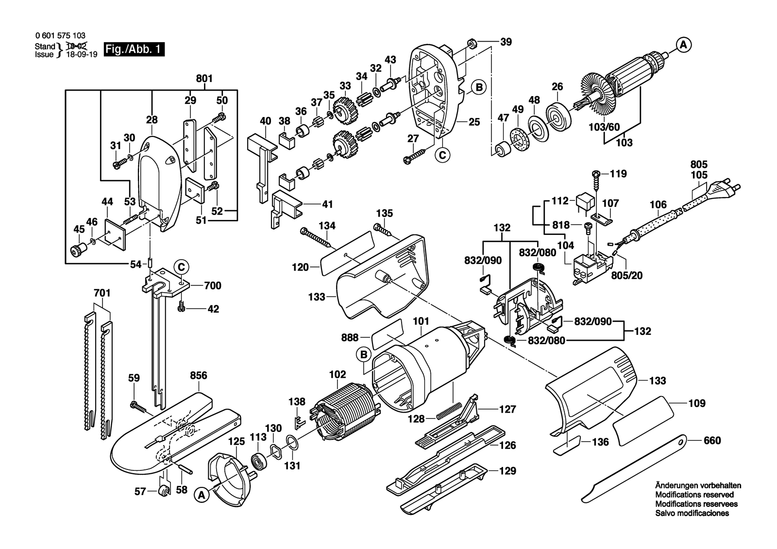 Bosch GSG 300 parts diagram, sheet 1