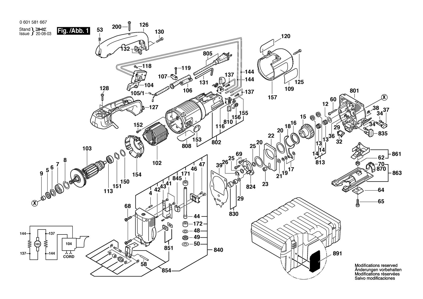 Bosch GST 60 parts diagram, sheet 1