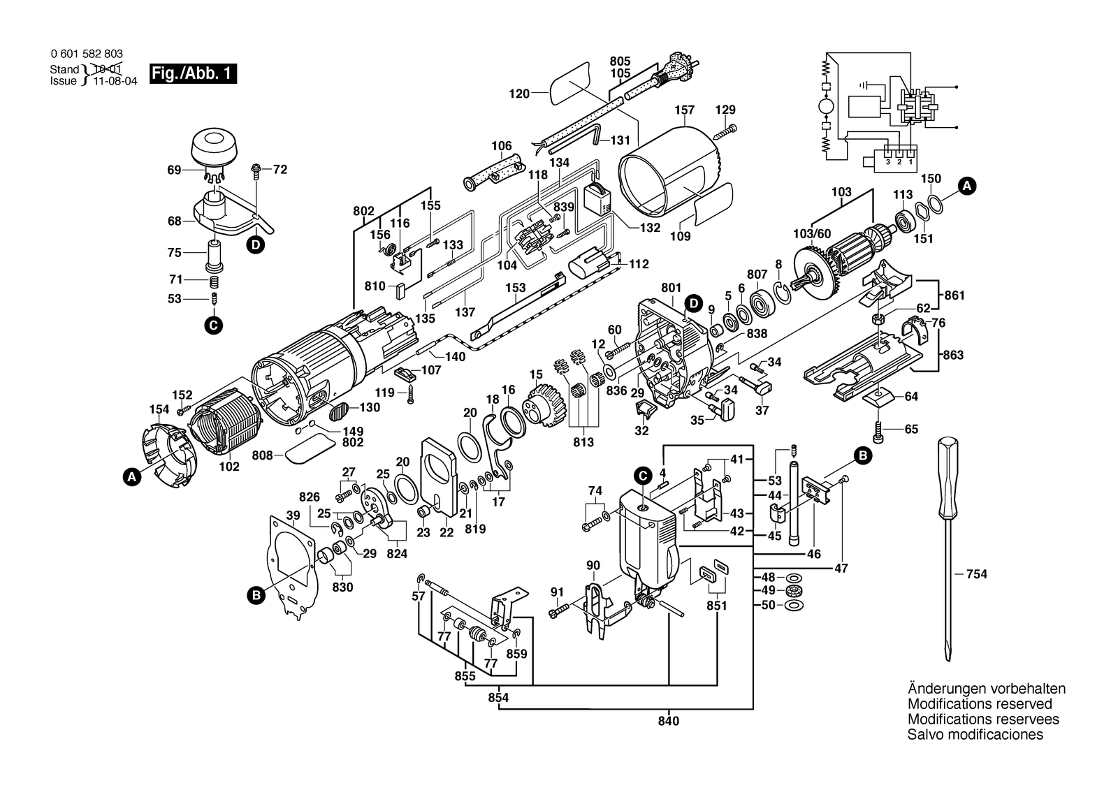 Bosch GST 80 PE parts diagram, sheet 1