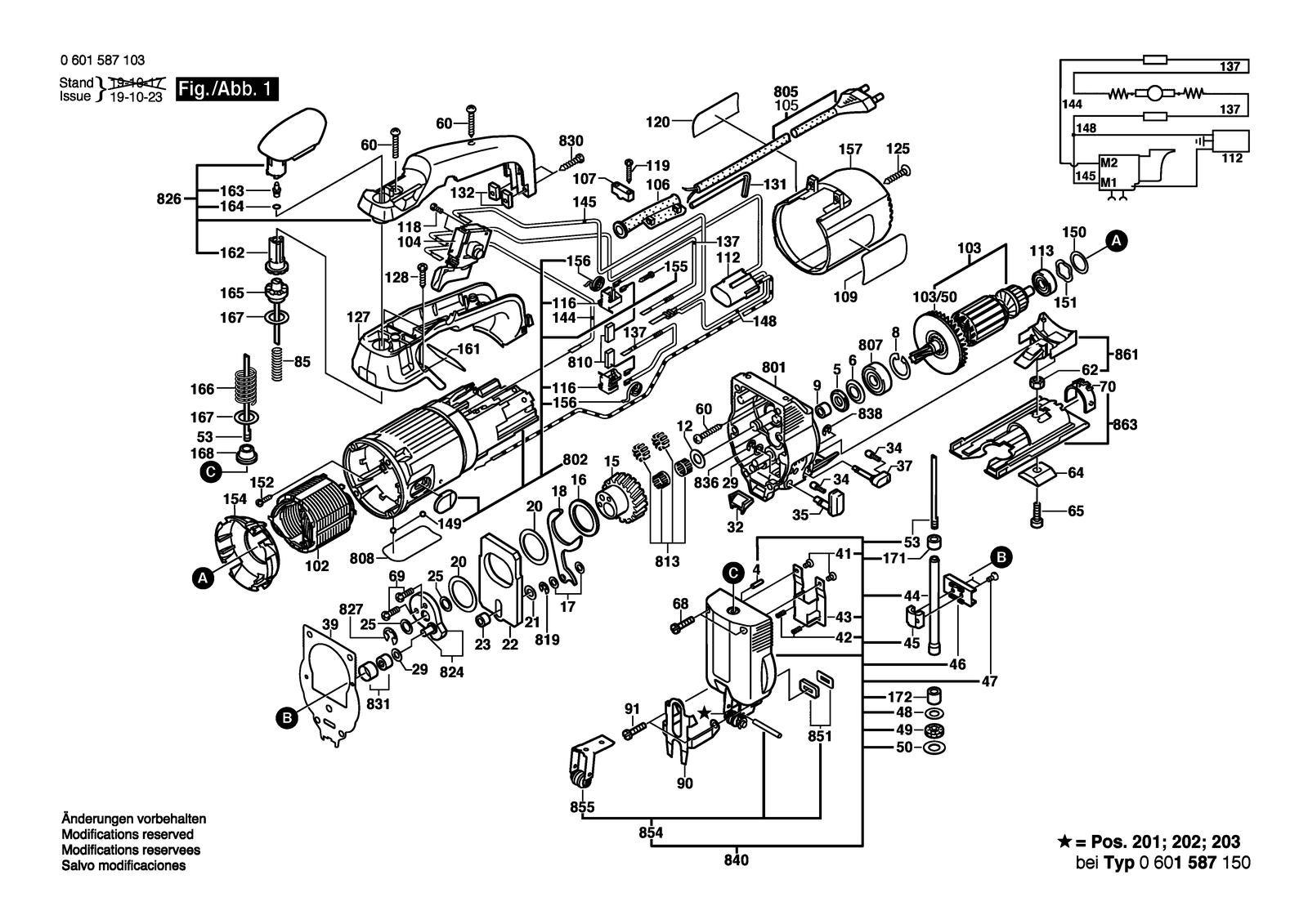 Bosch GST 85 PB parts diagram, sheet 1
