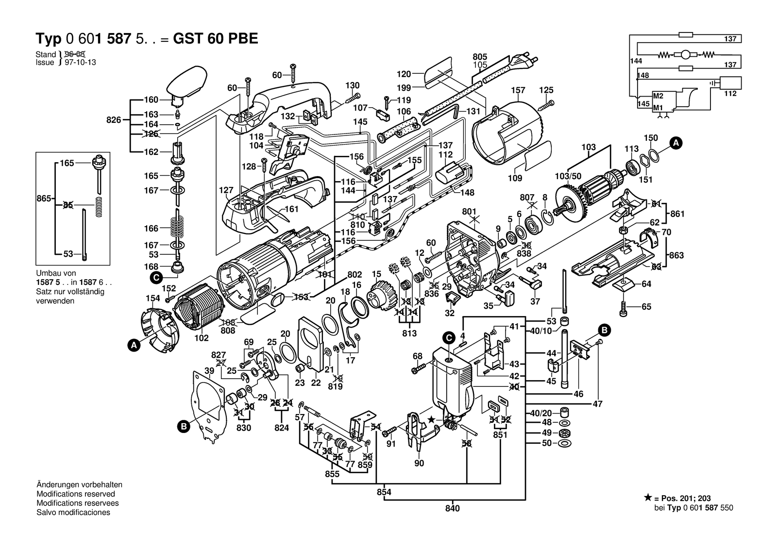Bosch GST 60 PBE parts diagram, sheet 1