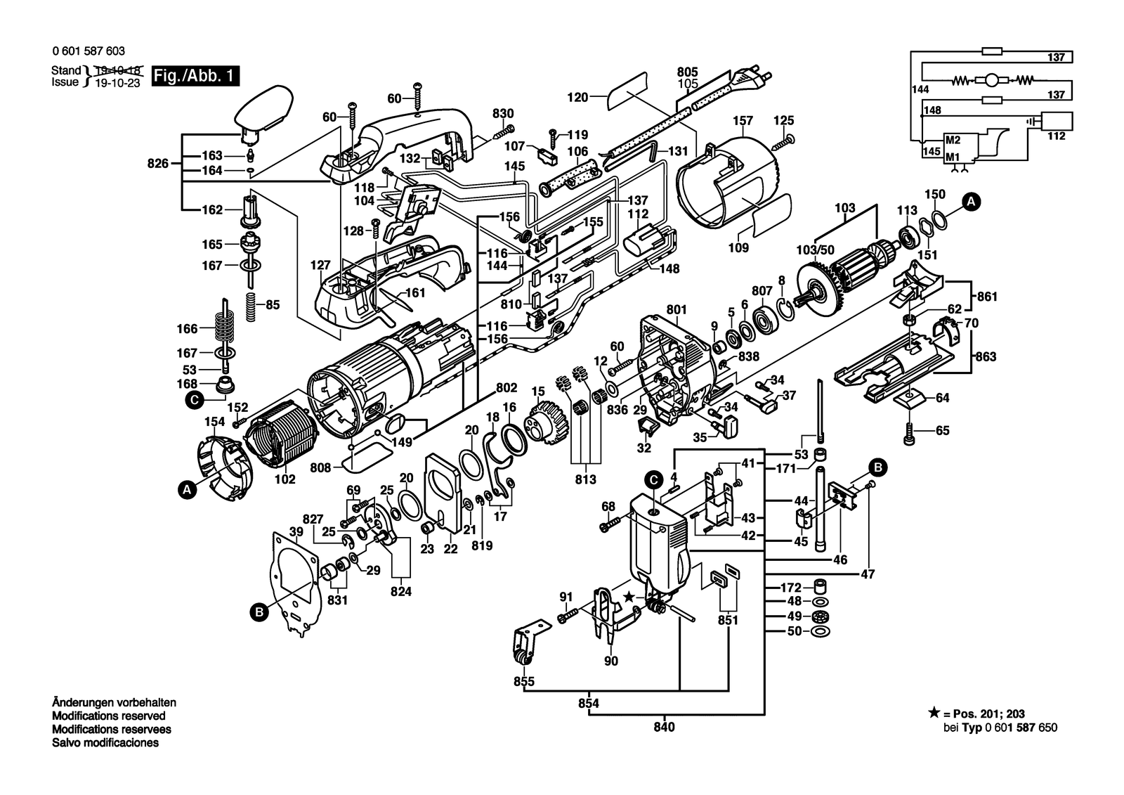 Bosch GST 2000 parts diagram, sheet 1