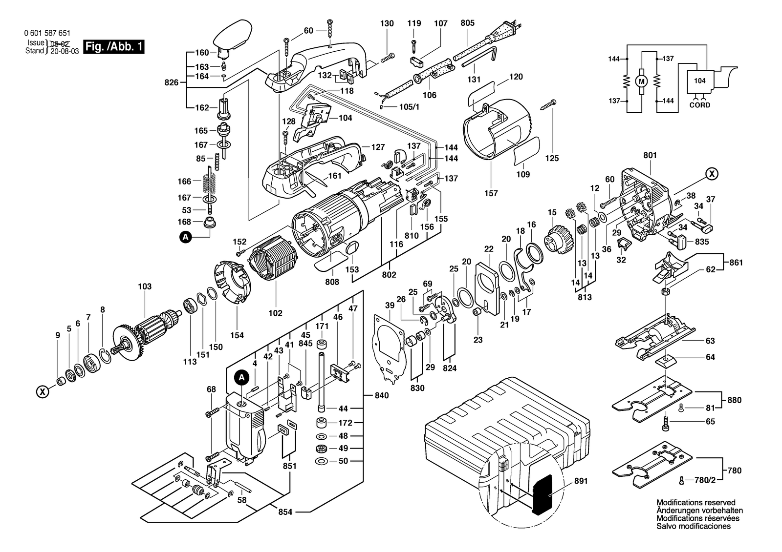 Bosch GST 85 PBAE parts diagram, sheet 1