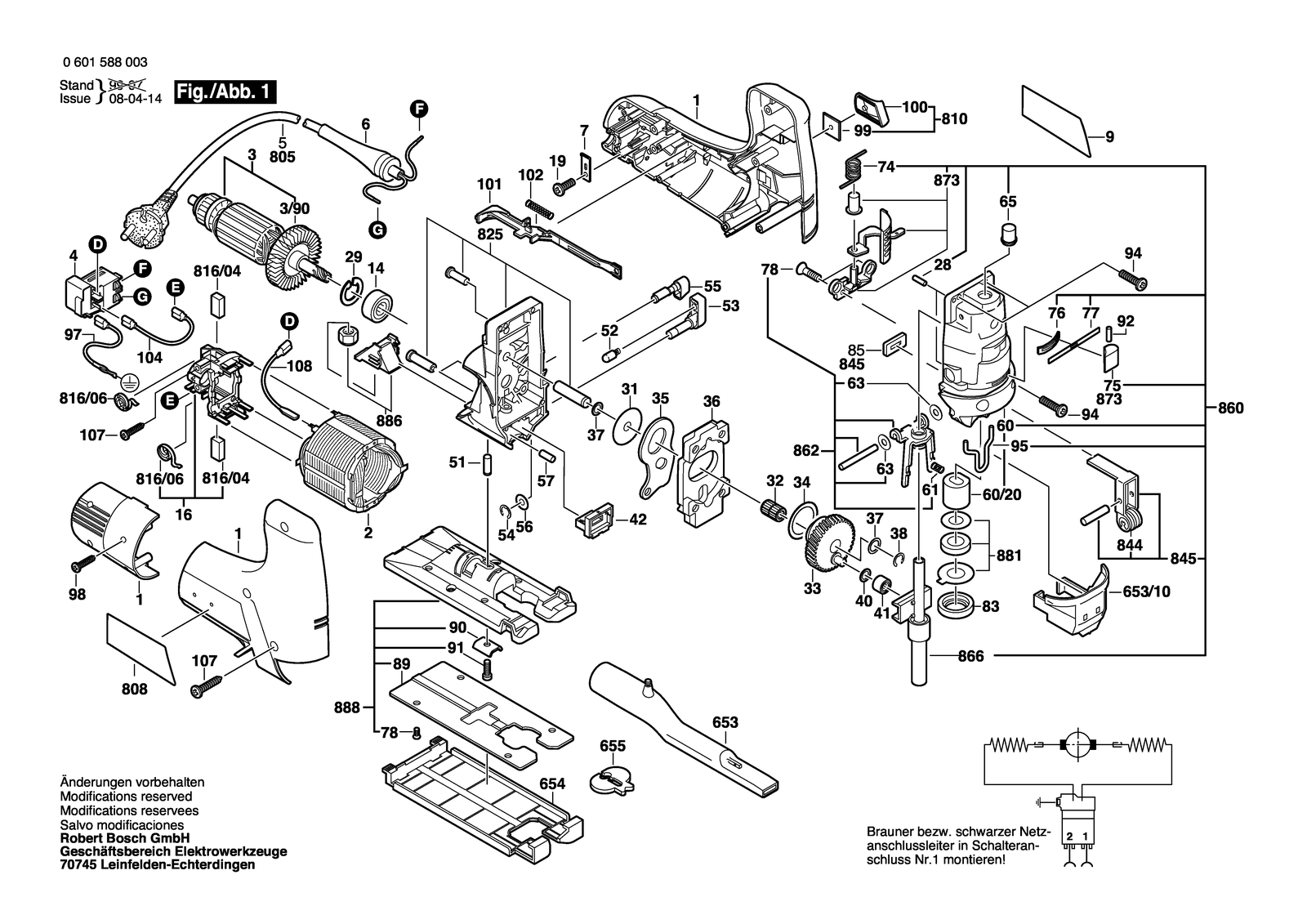 Bosch GST 100 parts diagram, sheet 1
