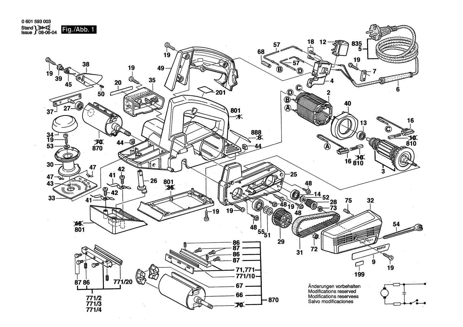 Bosch 1593 parts diagram, sheet 1