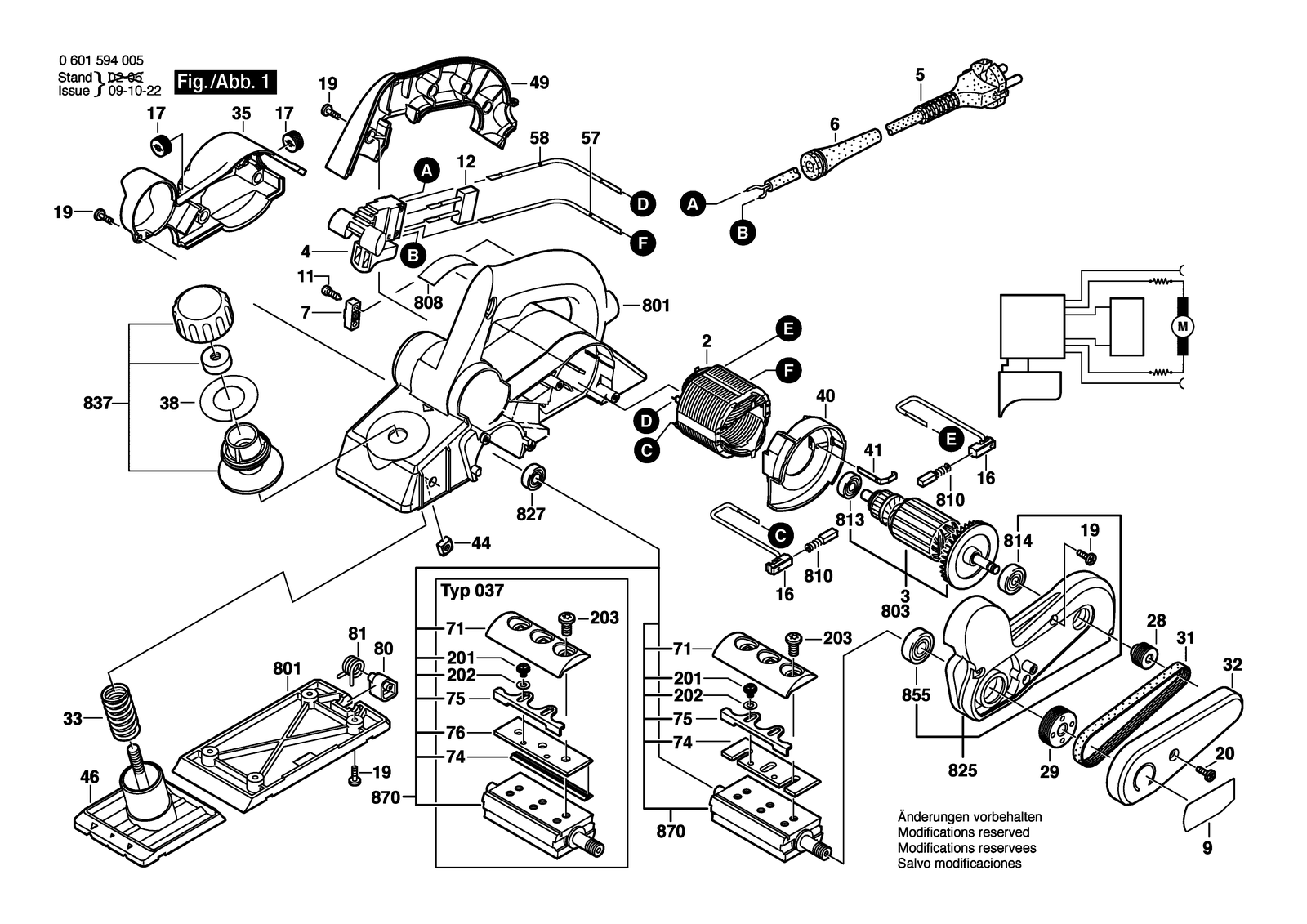 Bosch GHO 10-82 parts diagram, sheet 1