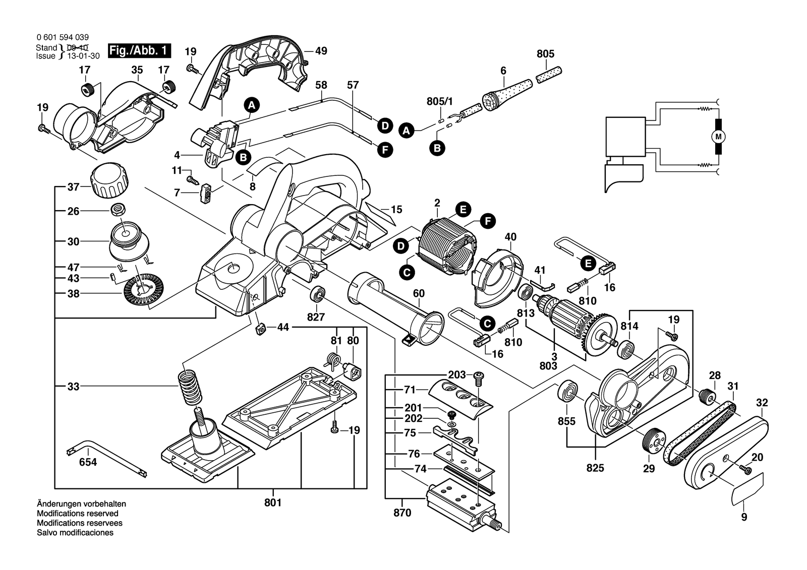 Bosch 1594 parts diagram, sheet 1