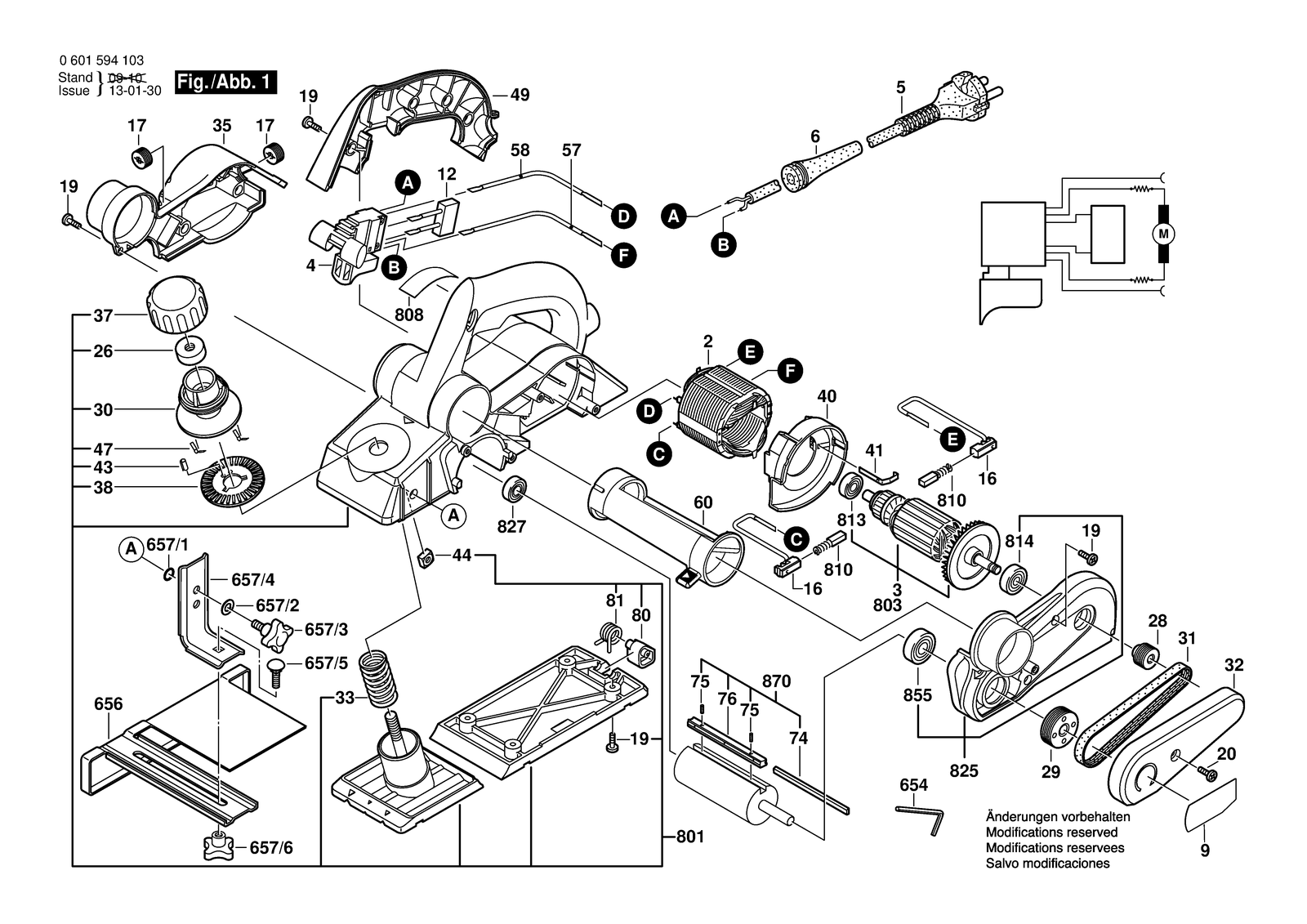 Bosch GHO 26-82 parts diagram, sheet 1