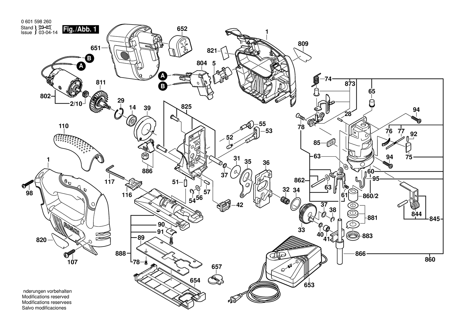 Bosch GST 24V NiCd parts diagram, sheet 1