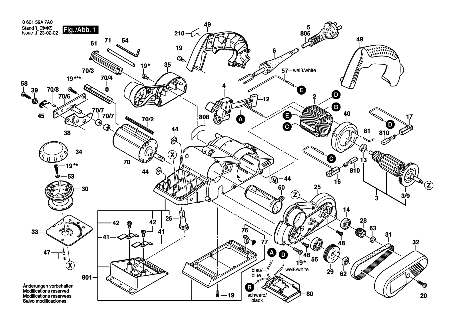 Bosch GHO 40-82 C parts diagram, sheet 1