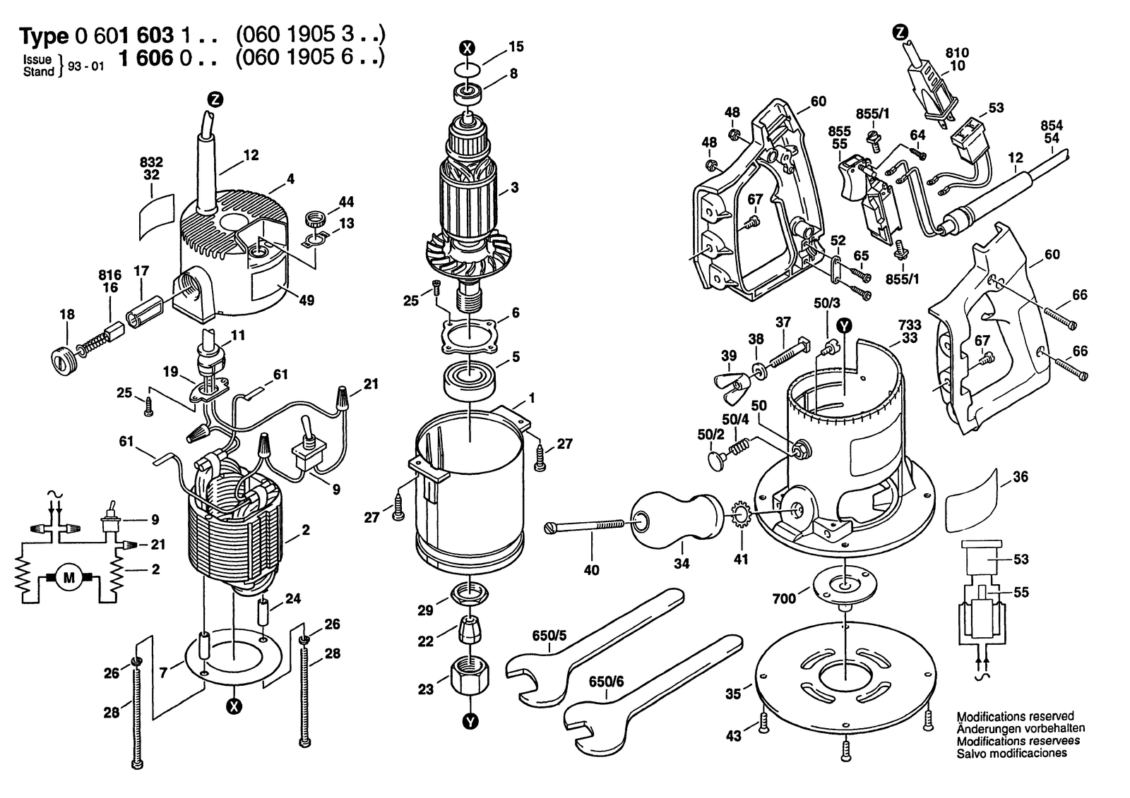 Bosch 1603 parts diagram, sheet 1