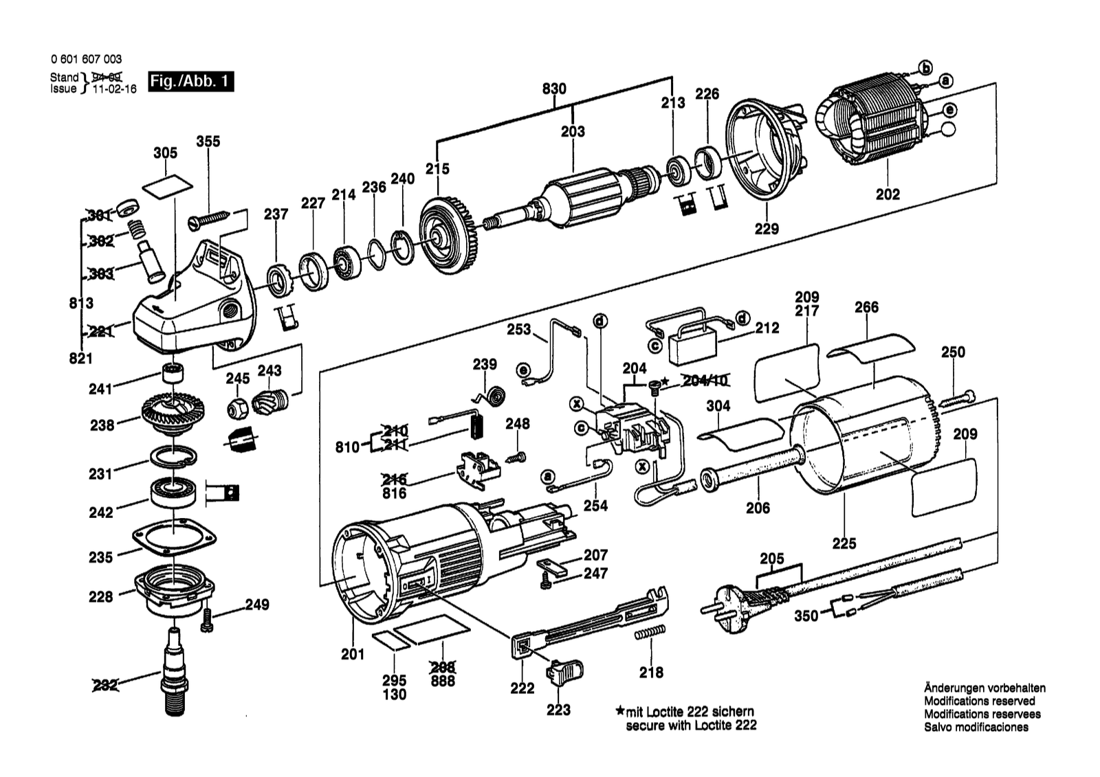 Bosch GUF 22 A parts diagram, sheet 1