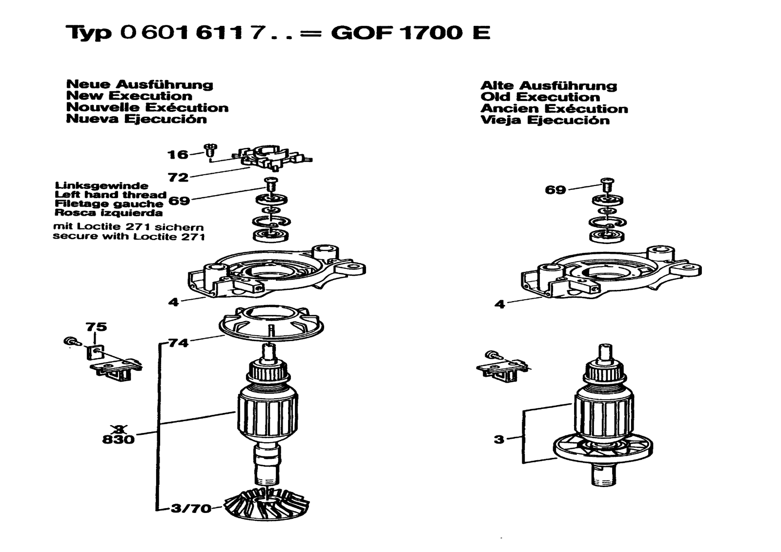Bosch GOF 1700 E parts diagram, sheet 3
