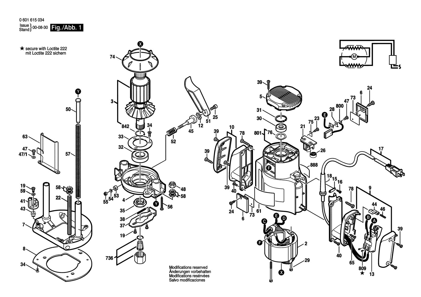 Bosch 1615 parts diagram, sheet 1