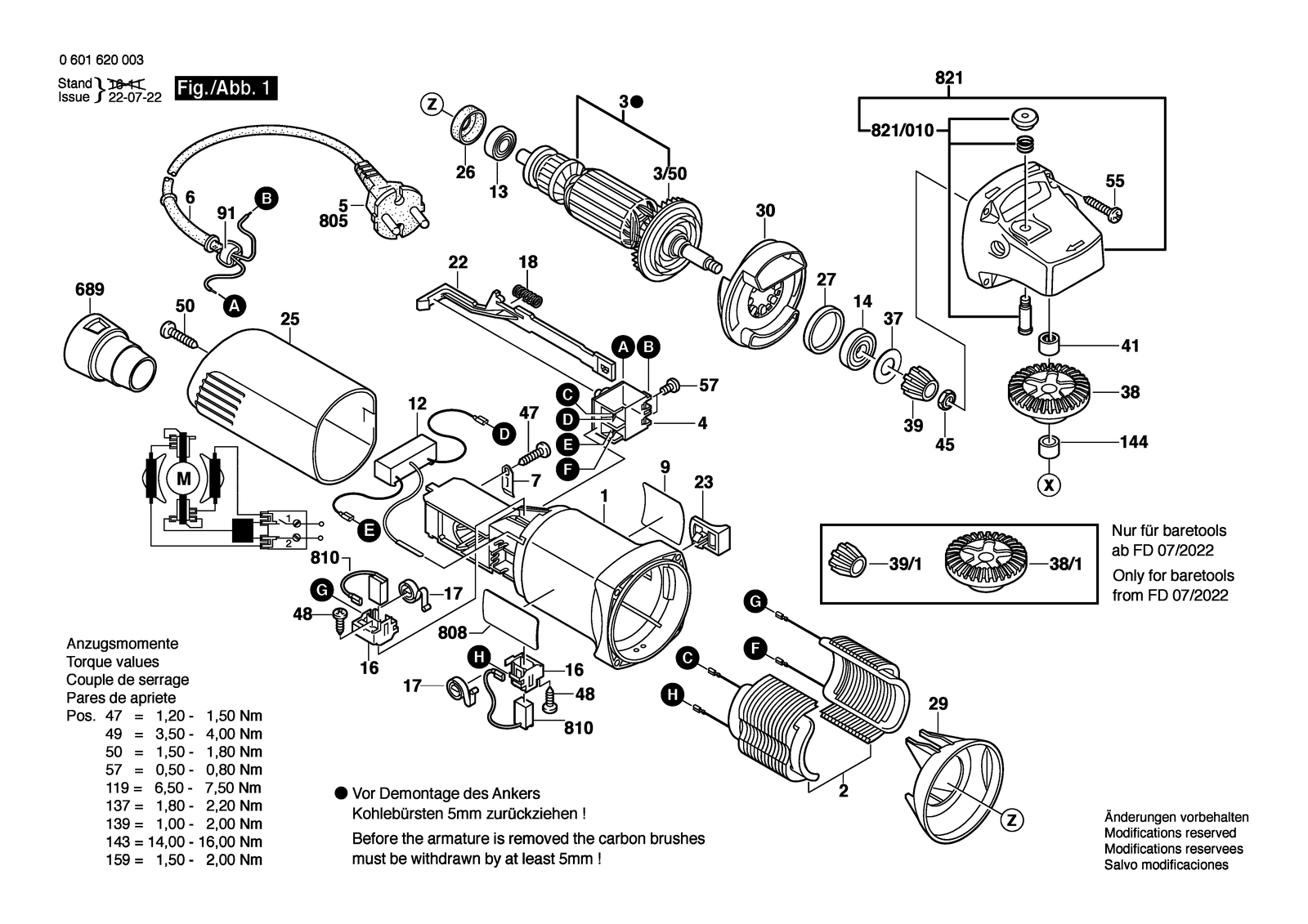Bosch GFF 22 A parts diagram, sheet 1