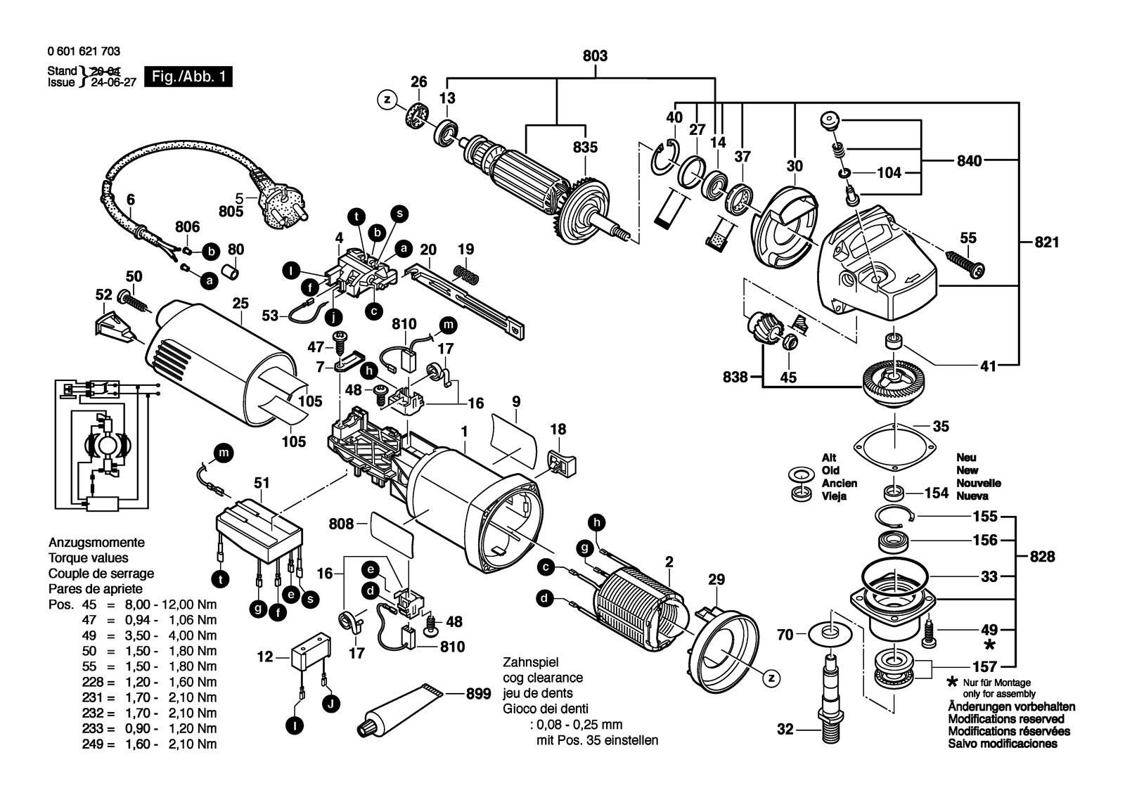 Bosch BWC 35 parts diagram, sheet 1