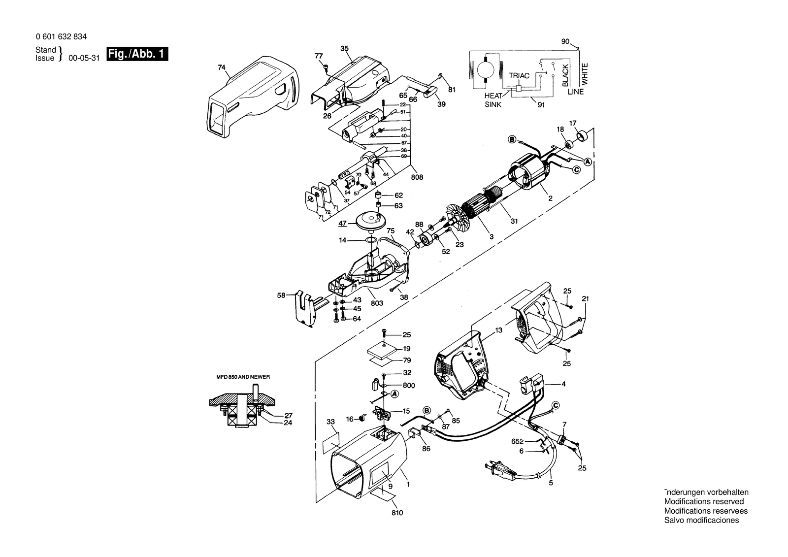 Bosch 1632 VSK parts diagram, sheet 1