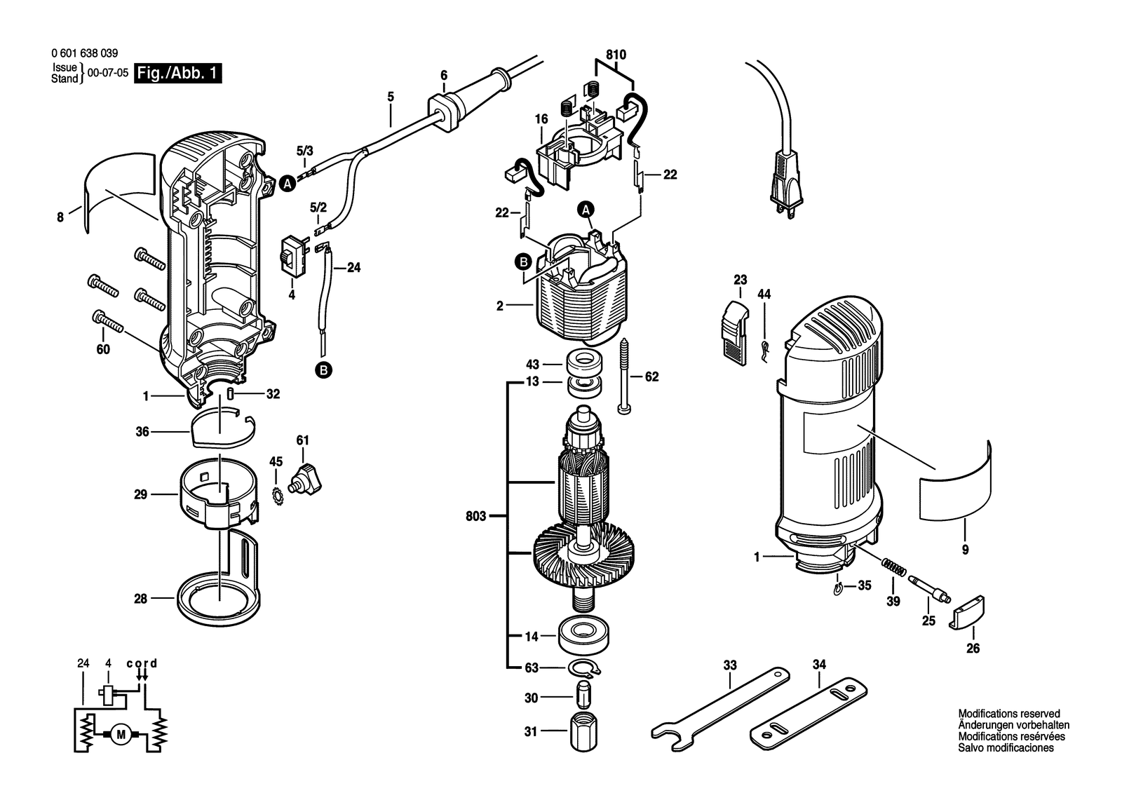 Bosch 1638 parts diagram, sheet 1