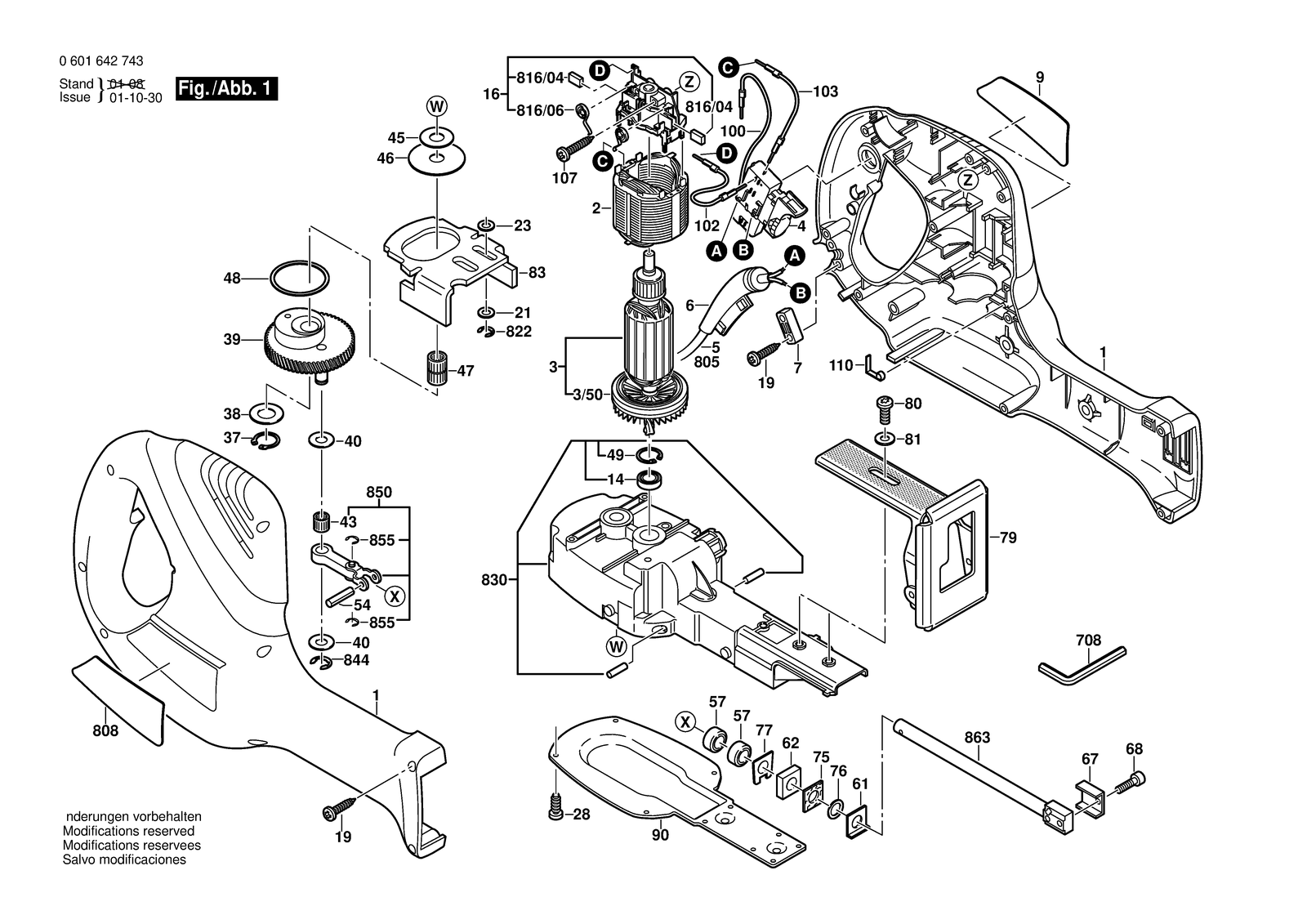 Bosch GFZ 600 E parts diagram, sheet 1