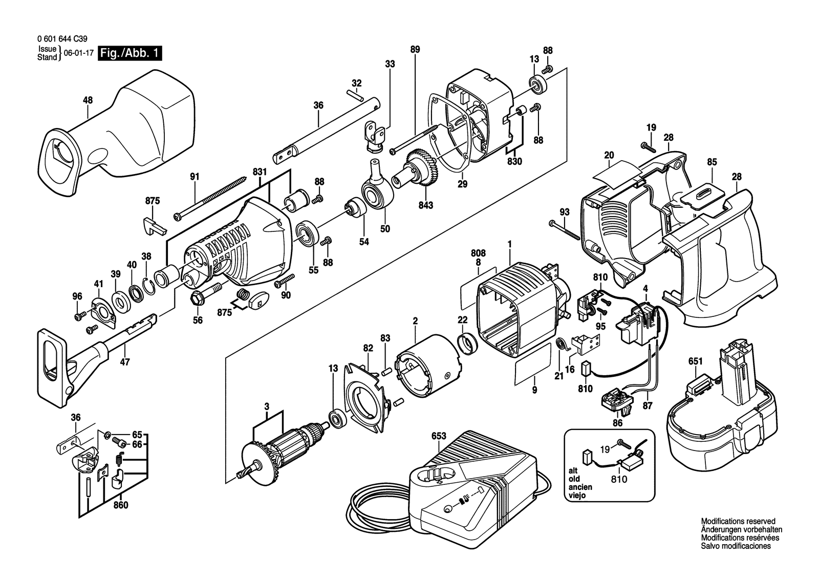 Bosch 1644-24 parts diagram, sheet 1