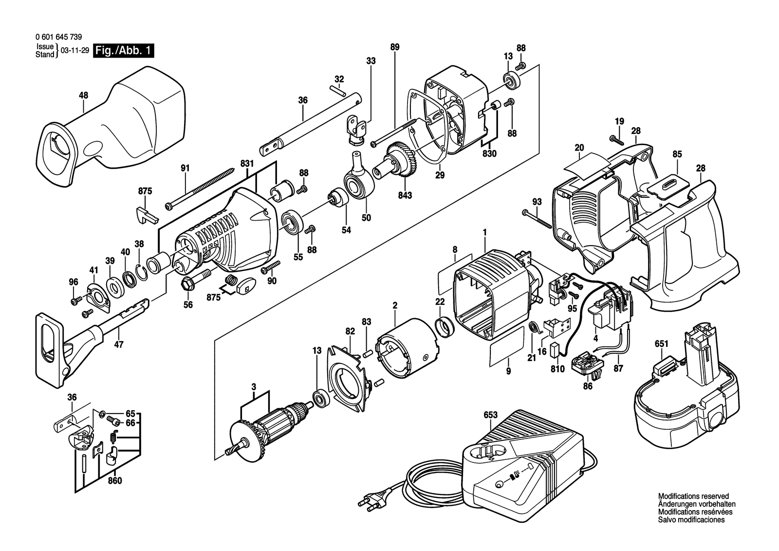 Bosch GSA 24 VE parts diagram, sheet 1