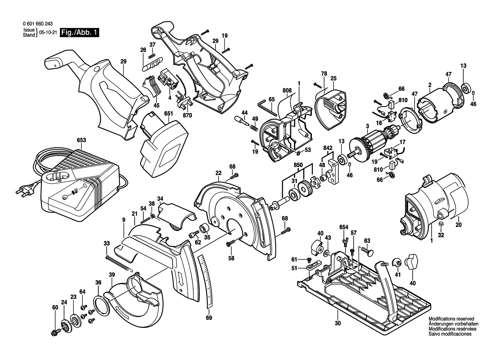 Bosch 1662 parts diagram, sheet 1