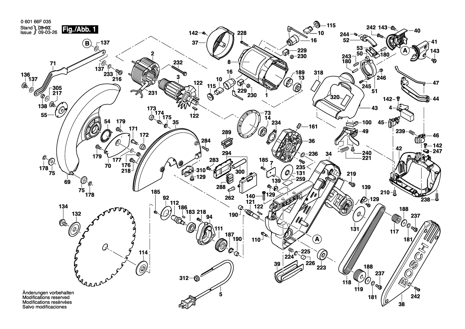 Bosch 4212 parts diagram, sheet 1