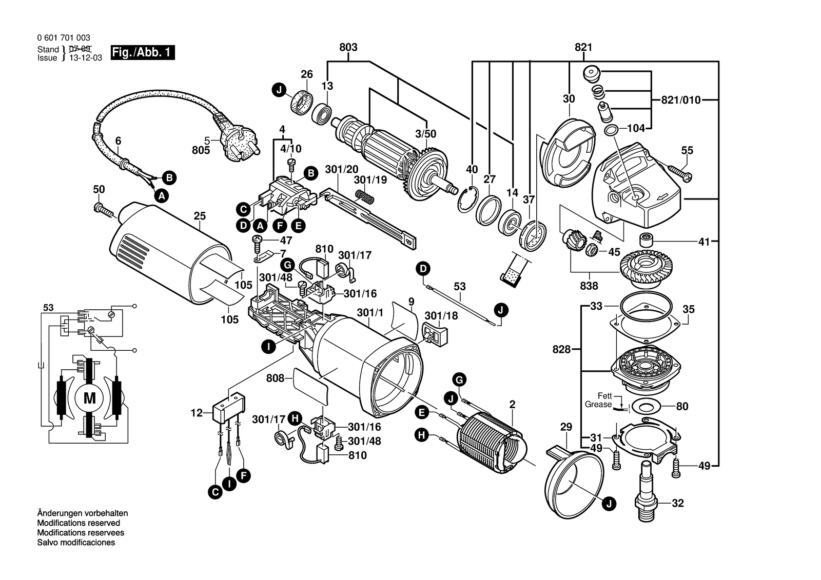 Bosch GWS 9-125 parts diagram, sheet 1