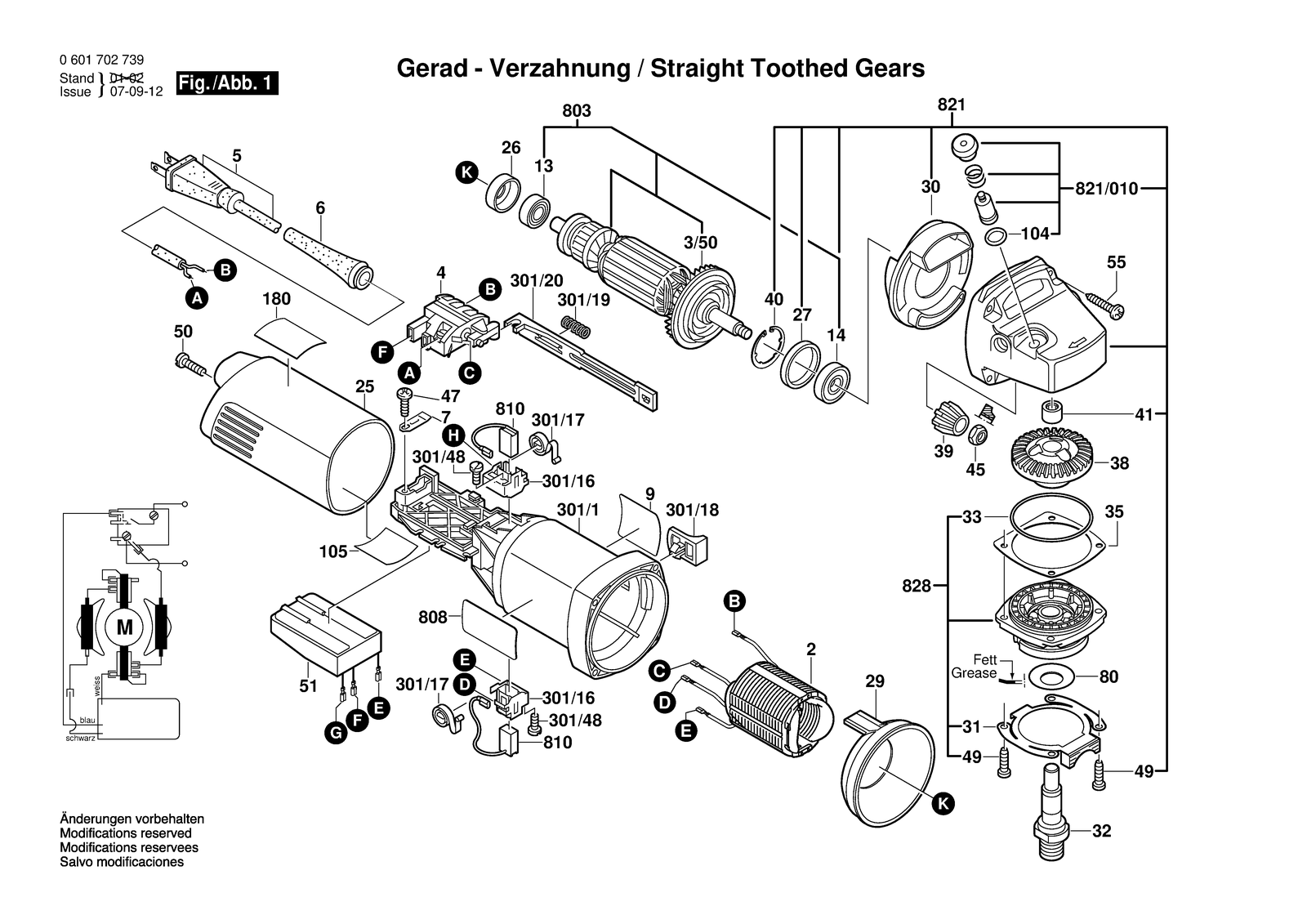 Bosch 1702 AE parts diagram, sheet 1