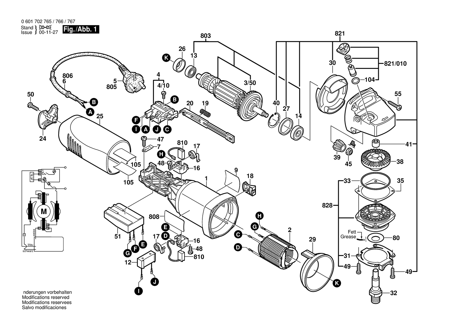 Bosch EWS 125 parts diagram, sheet 1
