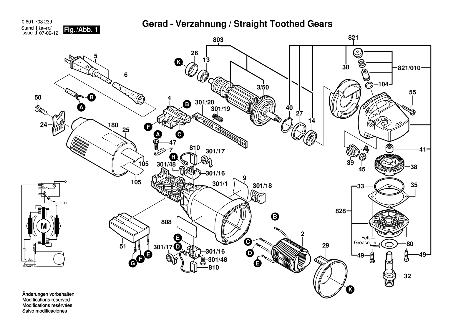 Bosch 1703 EVS parts diagram, sheet 1