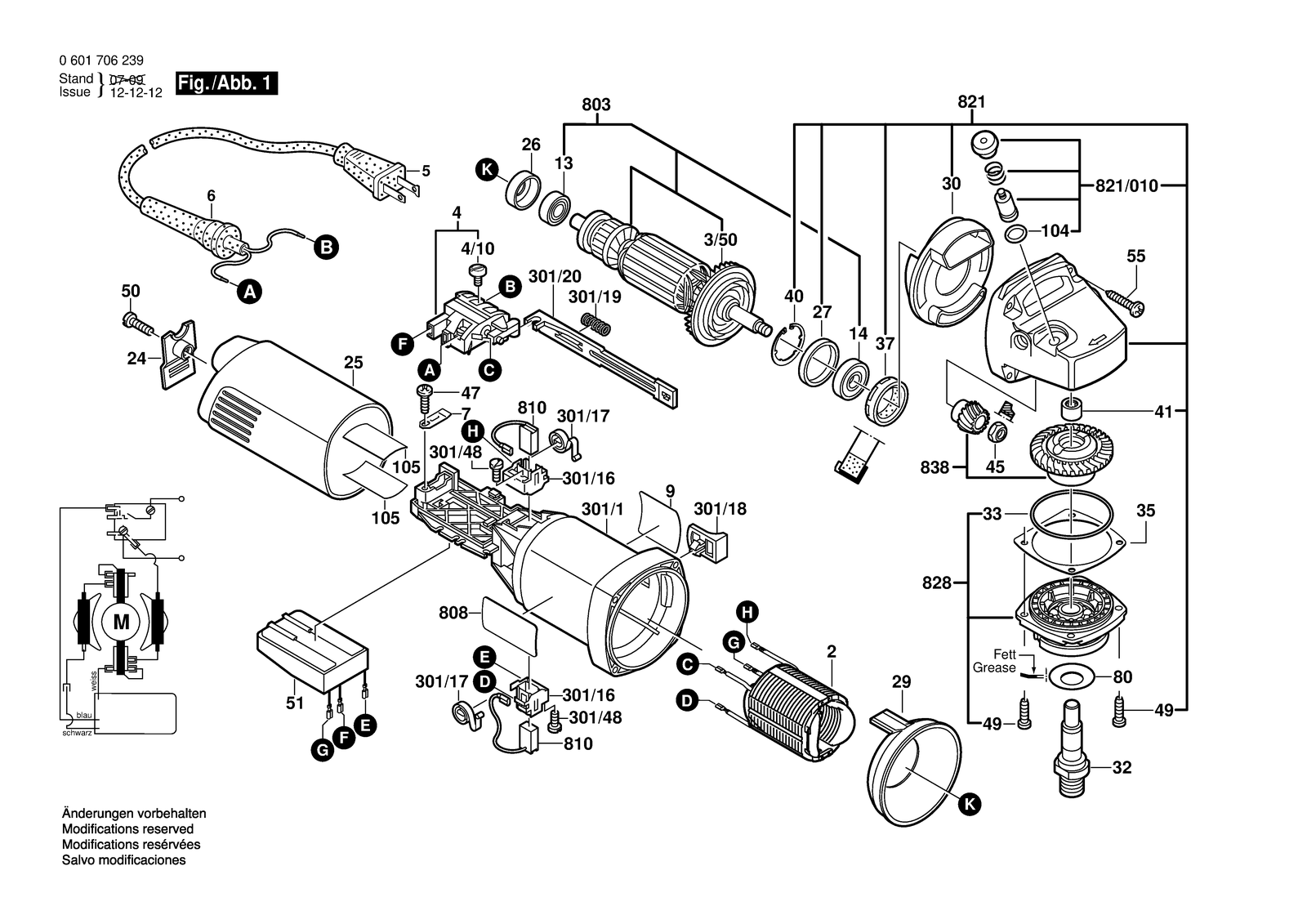 Bosch 1706 EVS parts diagram, sheet 1